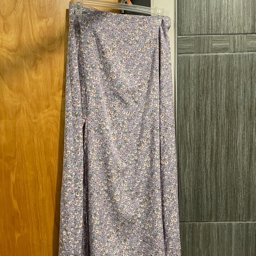 Shein pastel purple maxi skirt with slit